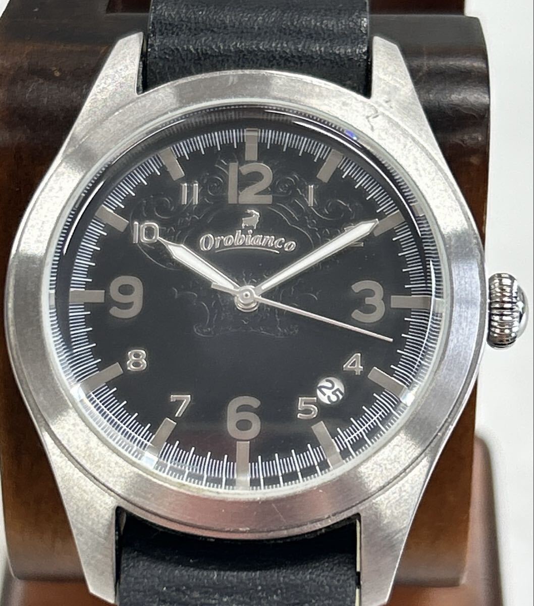 1円 Orobianco オロビアンコ 1996 腕時計 革ベルト OR-0030 クオーツ 不動
