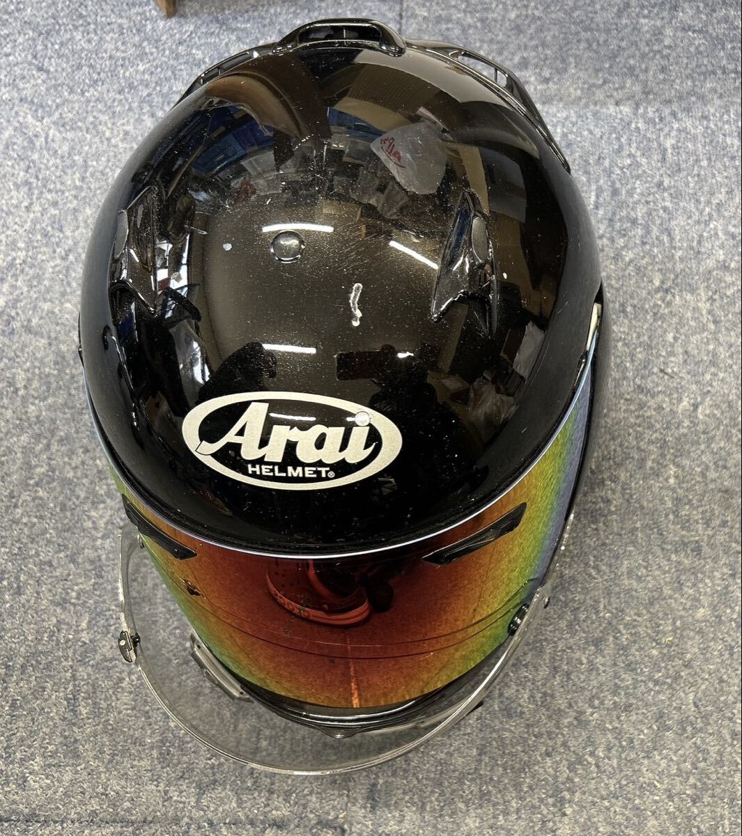 1円Arai SNELL QUANTUM-J ヘルメット フルフェイス ミラー バイク用品 59-60cm 