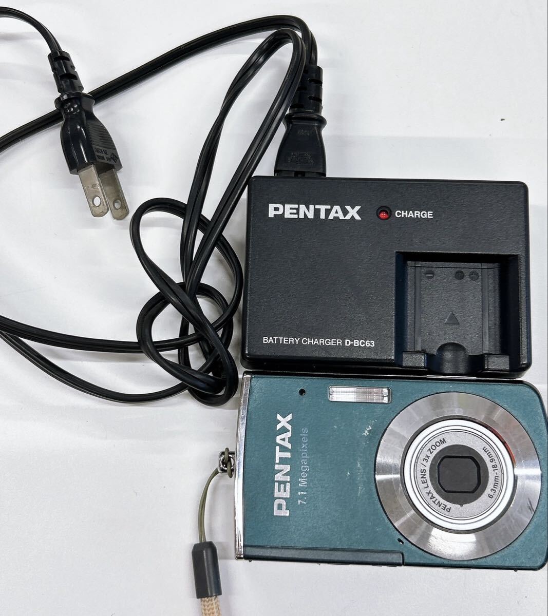 1円 PENTAX Optio M30 ペンタックス デジカメ グリーン 付属品充電器 稼働品