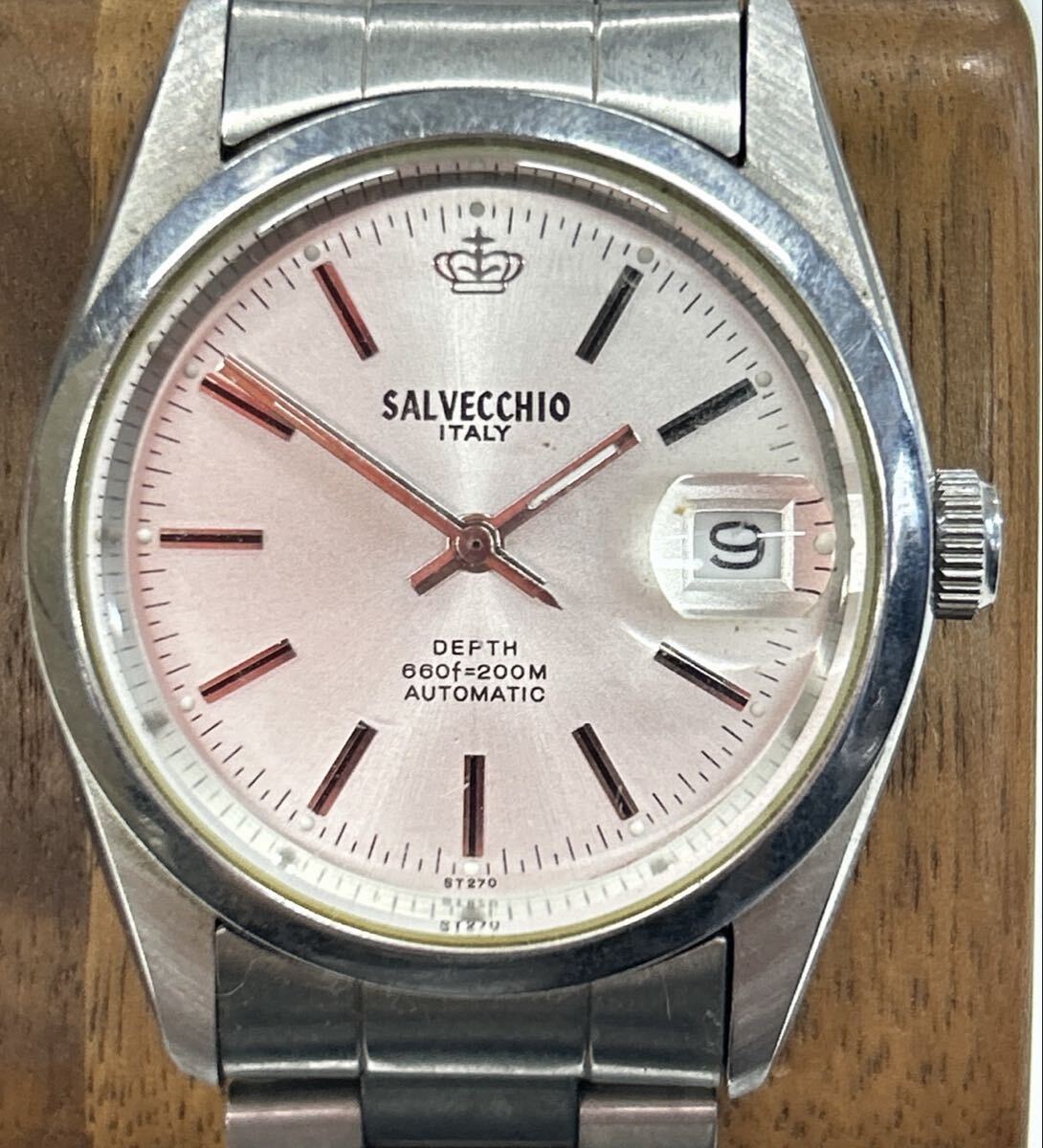 １円　SALVECCHIO ITALY DEPTH 660f=200M AUTOMATIC ステンレススチール　動作品　自動巻き