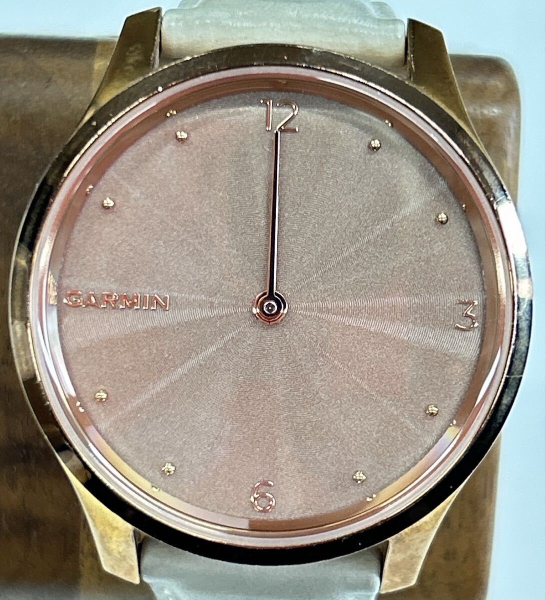 1円 GARMIN ガーミン 腕時計 ゴールド 革ベルト 18K GP クオーツ 不動