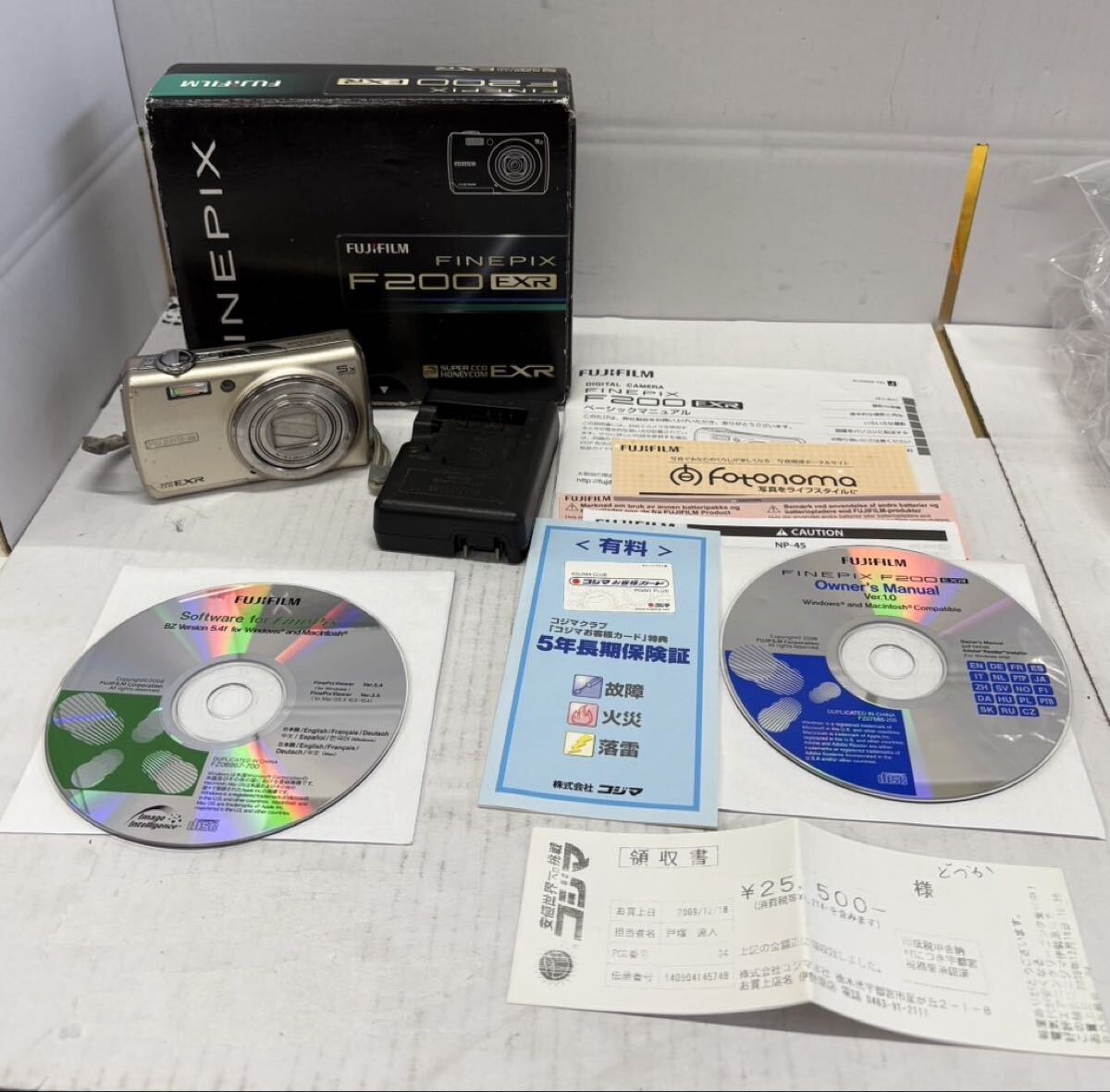 1円 FUJIFILM フジフィルム カメラ Finepix F200EXR ゴールド 箱 付属 動作確認済み