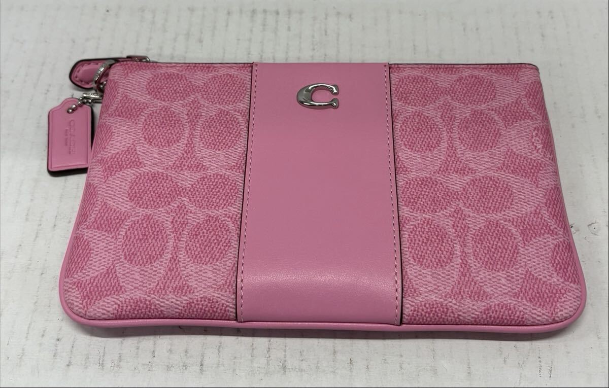 1円 COACH コーチ 財布 ウォレット フラグメントケース ピンク 現状品
