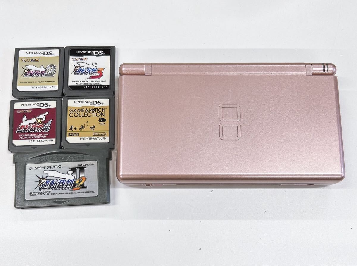 動作未確認1円 任天堂DS lite USG-001 ニンテンドー 本体 付属品カセットまとめ 逆転検事逆転裁判 動作未確認