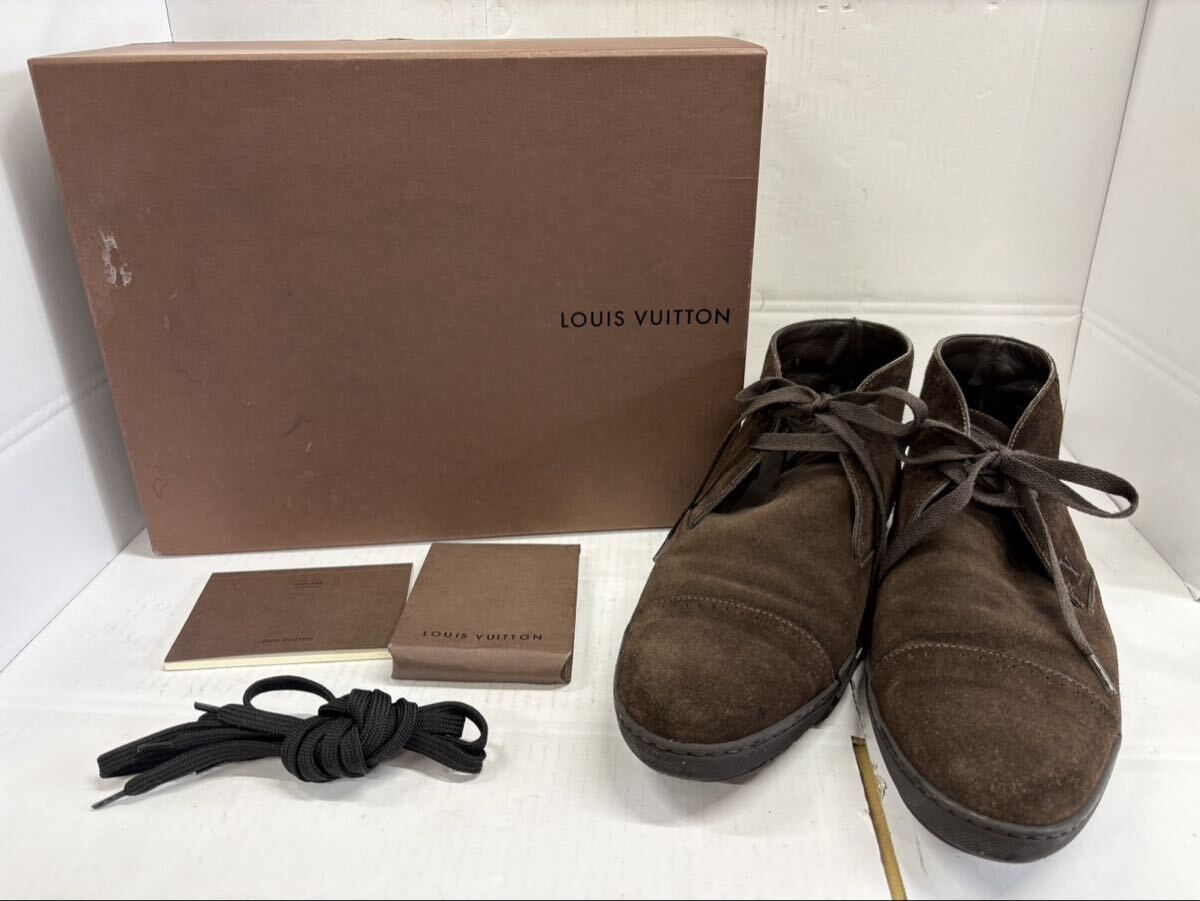 1円LOUIS VUITTON 靴ブーツチャッカブーツブラウン付属品完備29cm