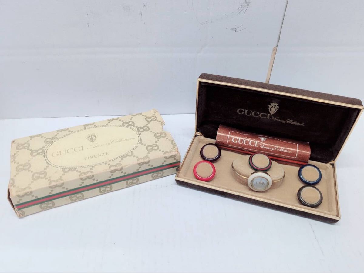 1円 GUCCI グッチ チェンジ ベゼル 腕時計 レディース ゴールド マルチカラー 動作未確認