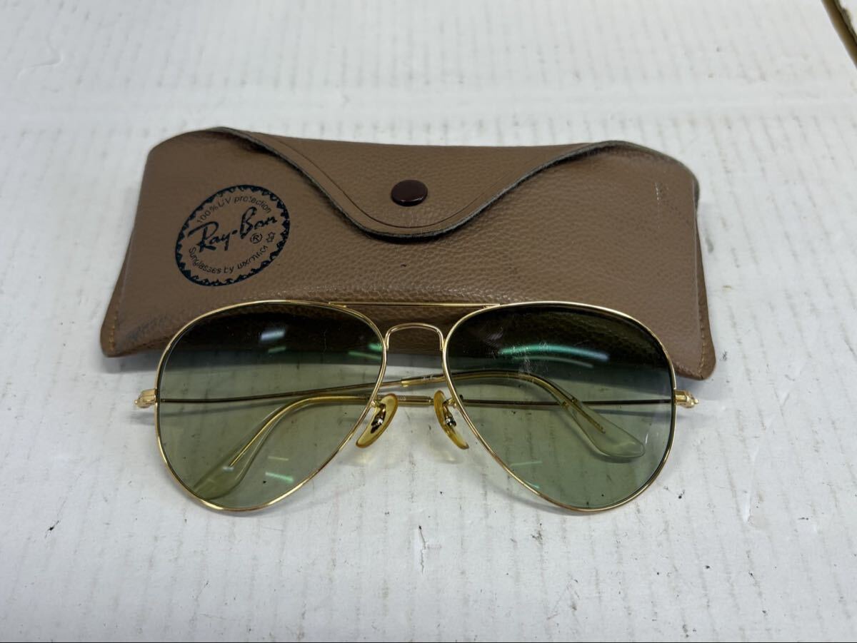 1円 RAY-BAN レイバン メガネ サングラス B＆L ゴールドフレーム RB3025 ケース付き