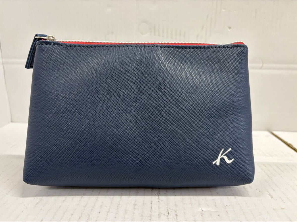 1円 Kitamura キタムラ レディース バッグ 化粧ポーチ ネイビー 美品