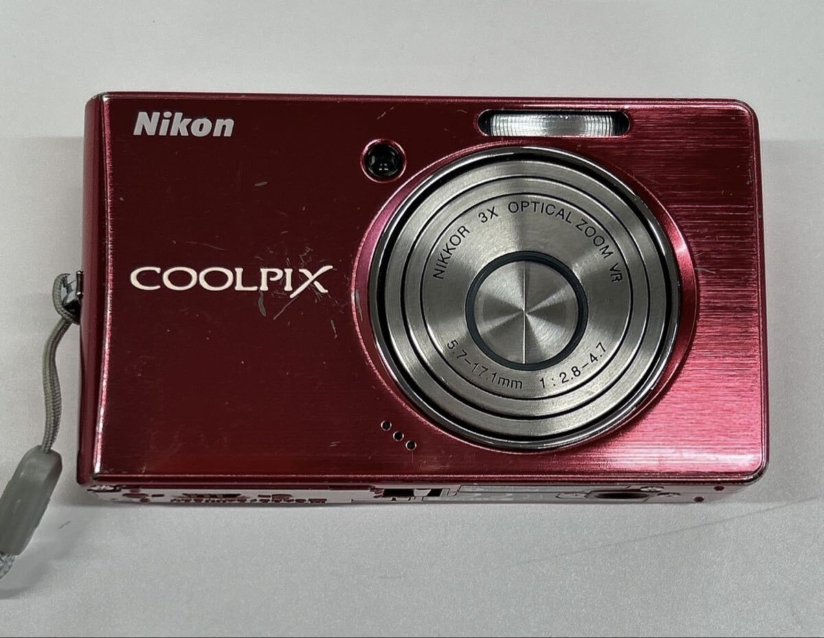 1円 Nikon COOLPIX S510 ニコン デジカメ ラズベリーレッド 稼動品