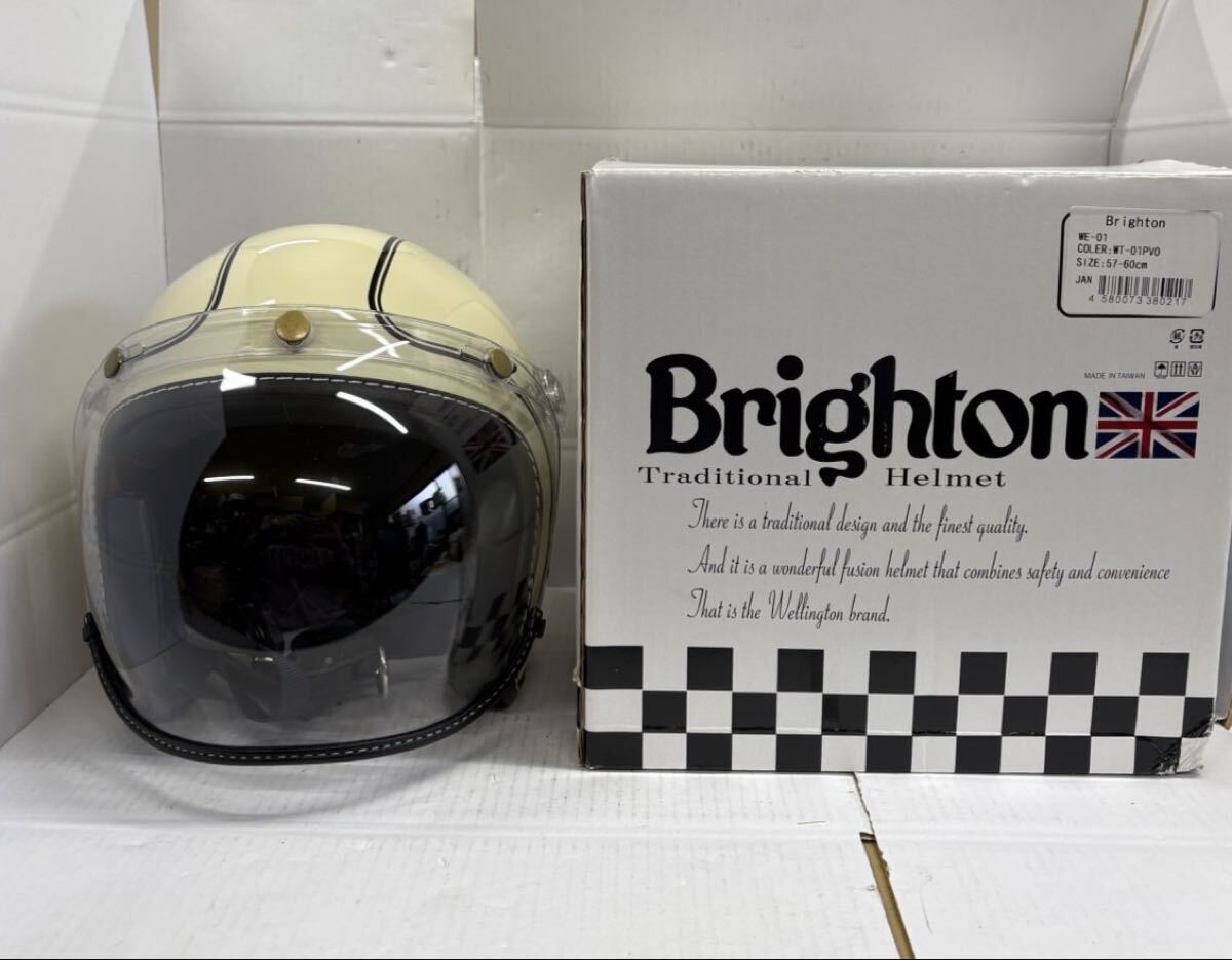 1円Brighton ブライトン トラディショナル ジェットヘルメット 57-60cm WE-01 付属箱