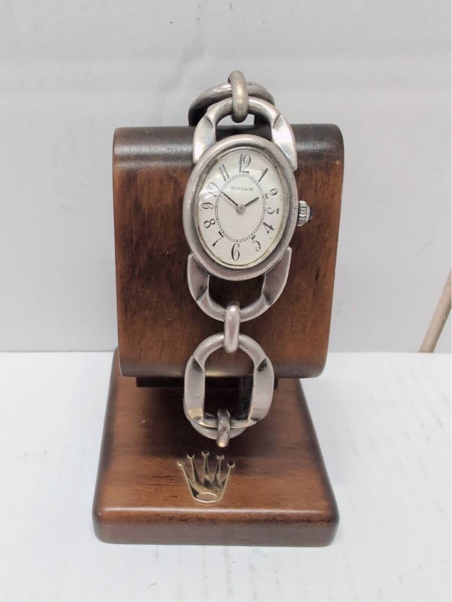1円 DULUX レディース 腕時計 シルバー ベルト ヴィンテージ 時計 動作未確認