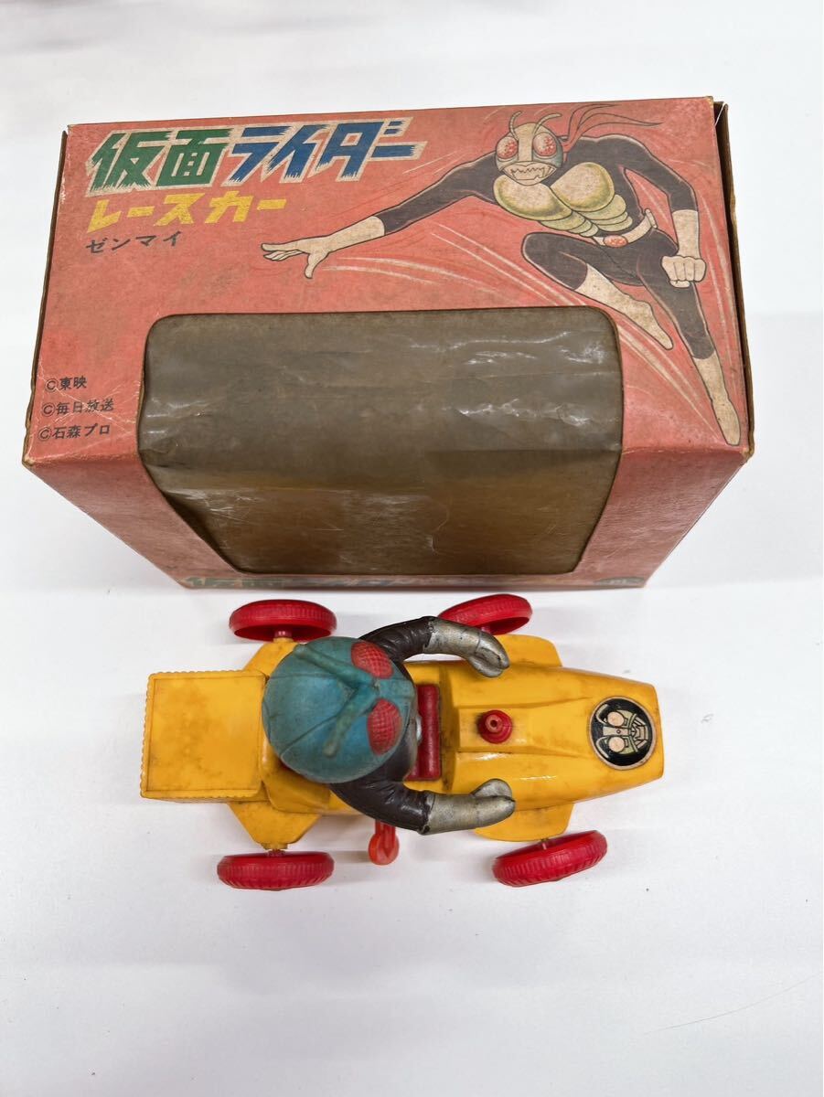 1円 当時物 仮面ライダー ソフビ レースカー 増田屋 マスダヤ 昭和レトロ 箱付き