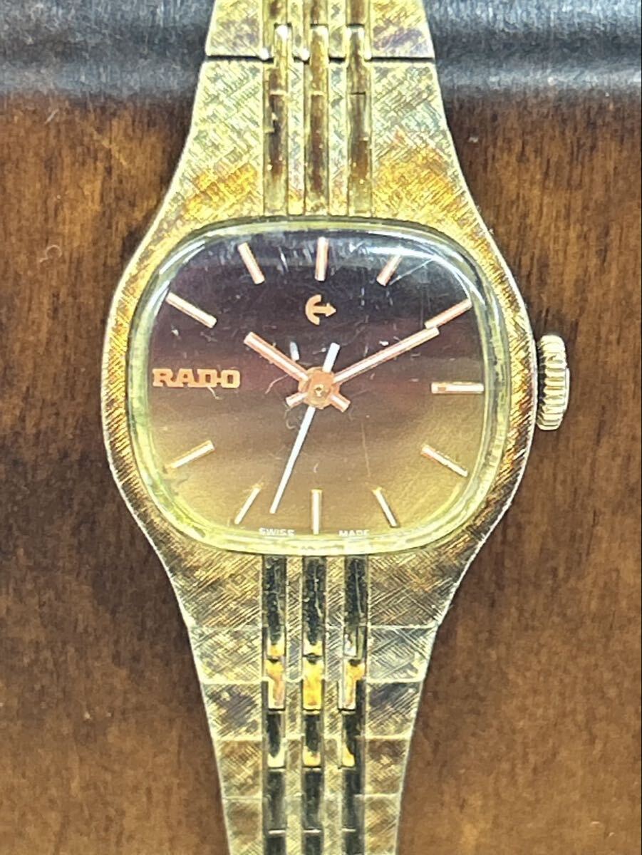 1円 RADO ラドー 腕時計 SS ゴールド レディース 326.7905.2 稼働