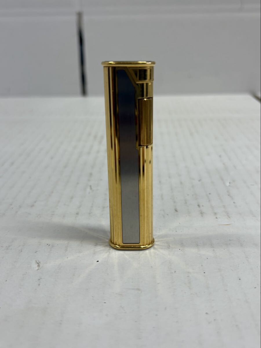 1円 Dunhill ダンヒル 喫煙具 ガスライター スリム ゴールド シルバー 着火未確認