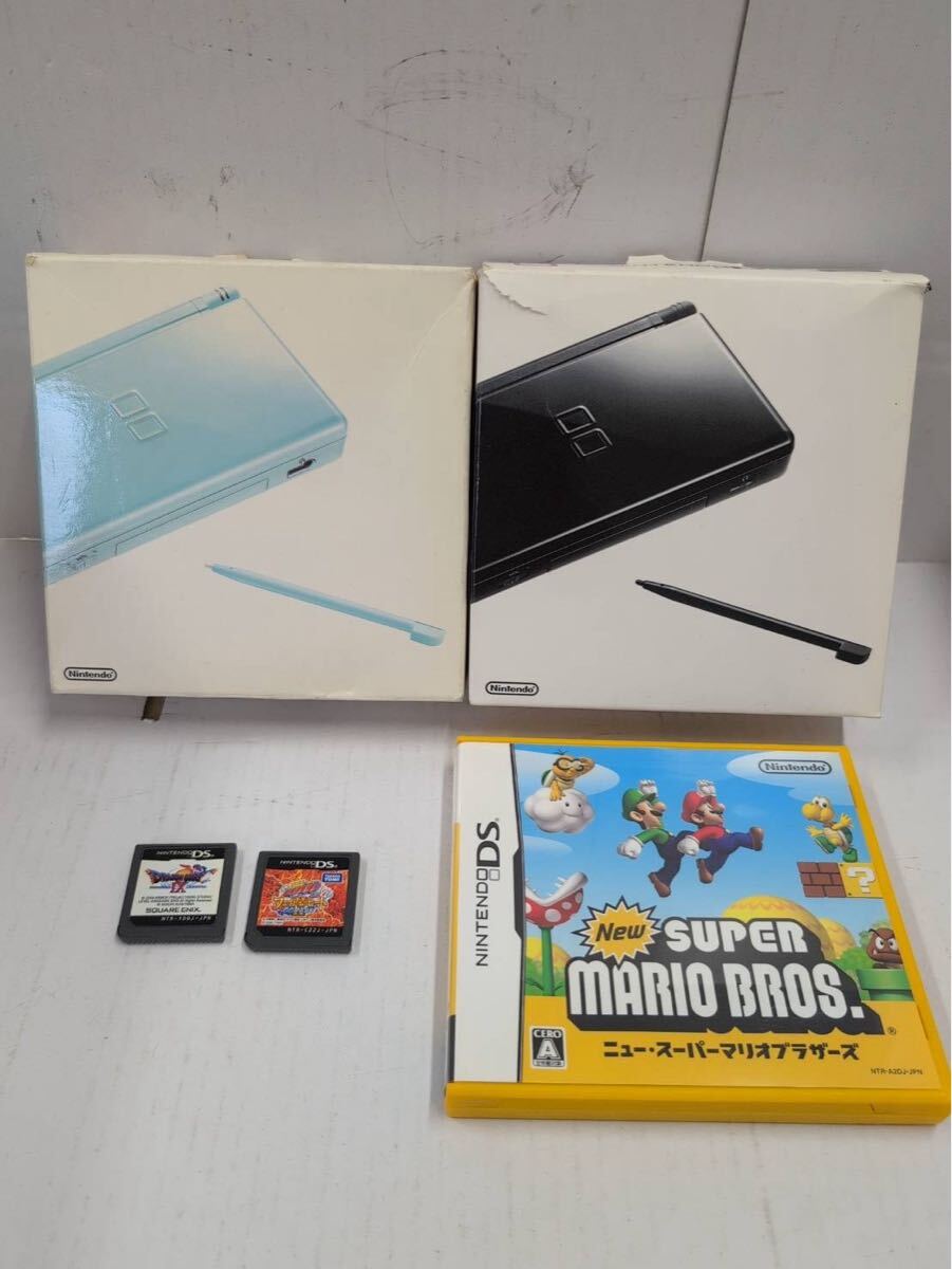1円　DS Lite ２コセット USG-001 スーパーマリオ 　家庭教師ヒットマンリボーン フェイトオブヒート2 ドラゴンクエスト9 動作未確認　