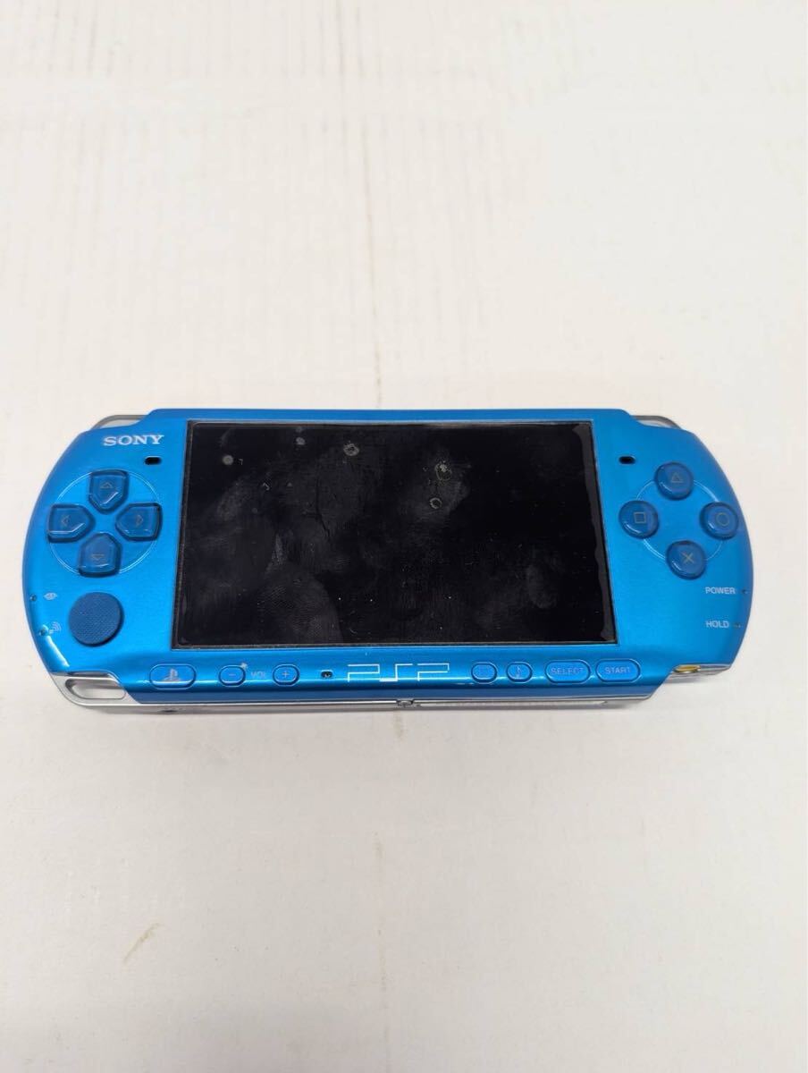 1円 SONY PSP-3000 本体 ソニー ブルー プレイステーションポータブル ゲーム機 稼働品