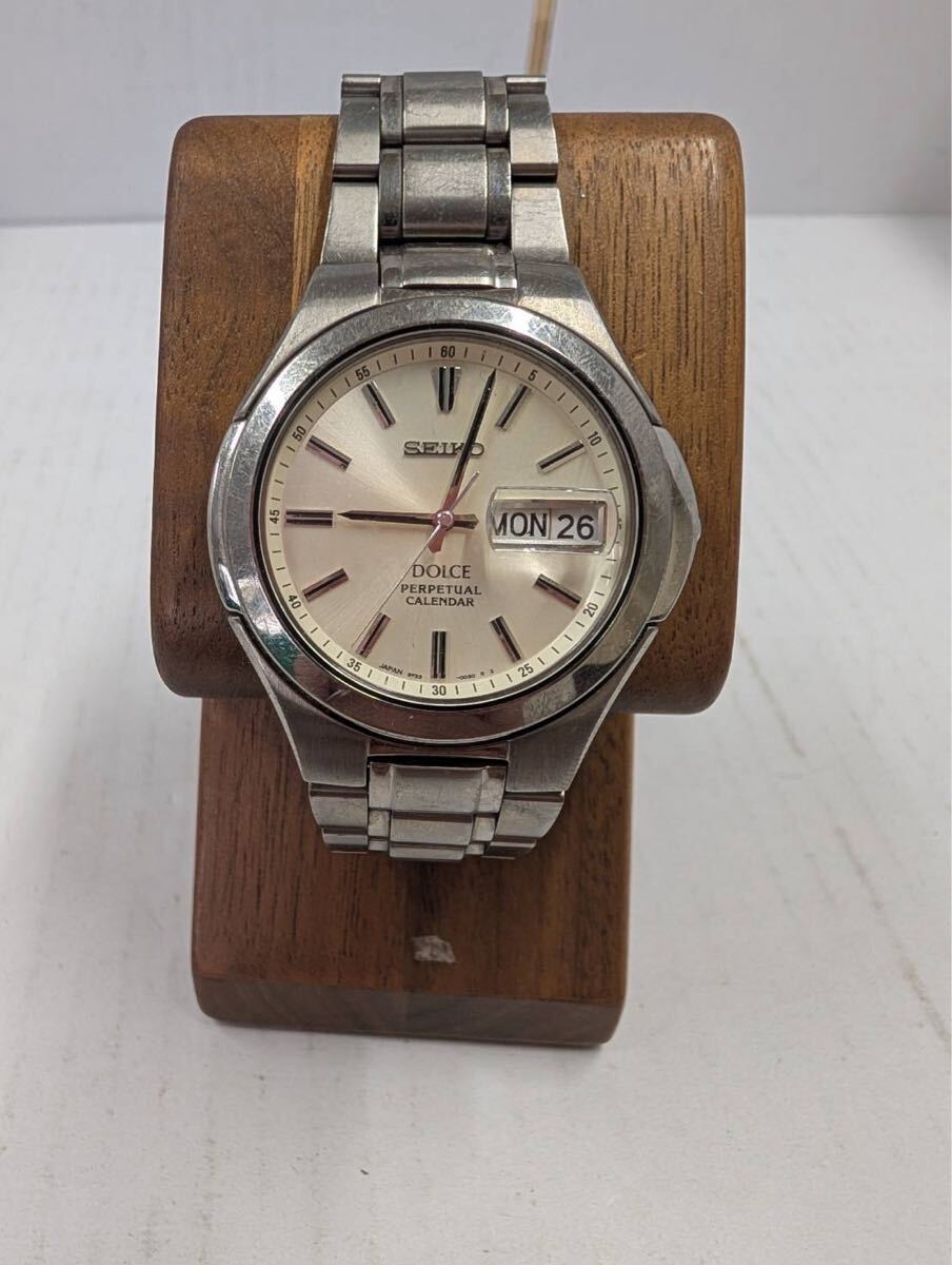 1円 SEIKO DOLCE セイコー腕時計 パーペチュアルカレンダー 8F33-0030 メンズ 腕時計 動作未確認
