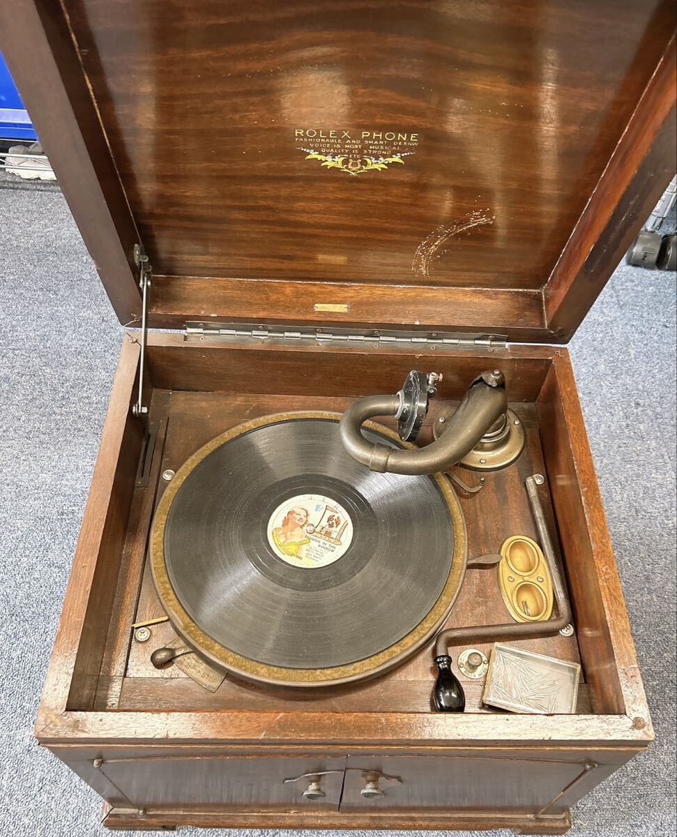 1円 ROLEX PHONE NO.40 蓄音機アンティーク 木製 ロレックスフォン レコード
