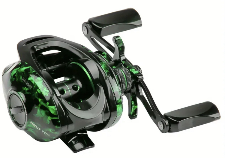 HAUT TONベイトリールSNOW DEMON2500右☆送料無料☆新品未使用☆グリーンメタリック☆ギア比7.2:1☆210グラム☆マグネティックブレーキ☆