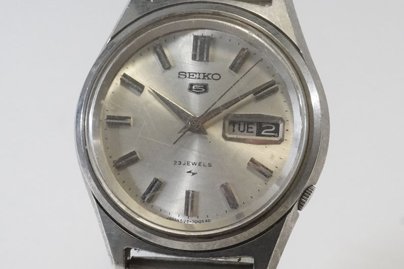 1円~【C701】実働　SEIKO 5　セイコー　5126-7010　自動巻き　23JEWELS 　デイデイト　メンズ　腕時計　