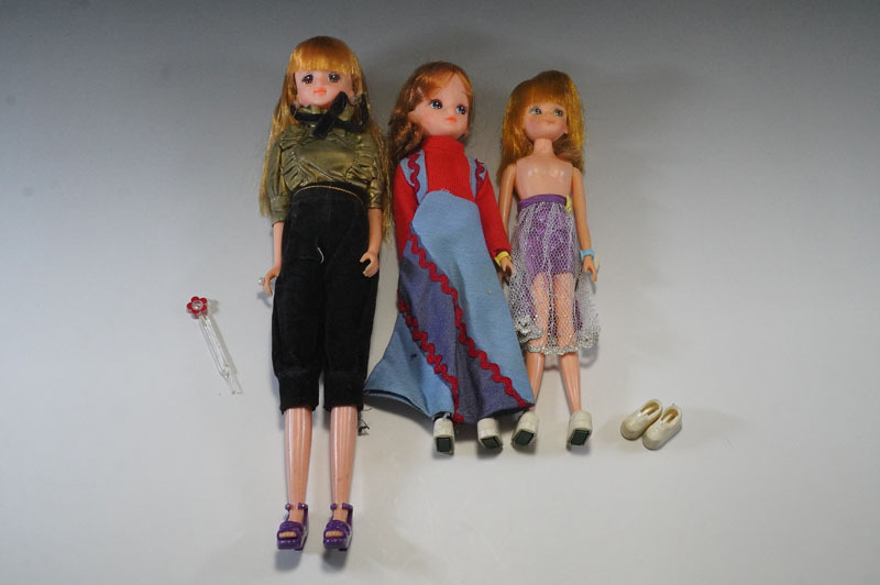 【C647】リカちゃん人形　タカラ　2代目リカちゃん　マグネットシューズ　着せ替え人形　3体　当時物