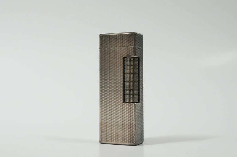 【C736】dunhill／ダンヒル　ガスライター　US.RE24163　PATENTED　シルバーカラー　ローラー式　喫煙具　火花確認済