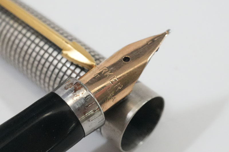 【C733】PARKER／パーカー　ペン先:14K POINT　STERLING CAP&BARREL　スターリングシルバー　シズレ　万年筆　文房具　筆記用具