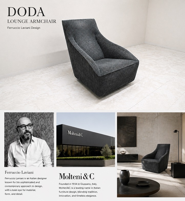Molteni&C モルテーニ 「Doda High ドーダ ハイ」ハイバックラウンジチェア Ferruccio Laviani デザイン　イタリアンモダン 約80万