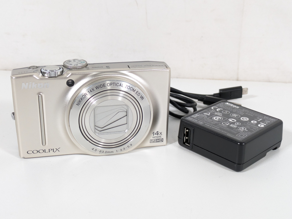 【動作OK】Nikon COOLPIX S8200 ニコン クールピクス デジタルカメラ シルバー バッテリー付き デジカメ_SJP_D0331-J012