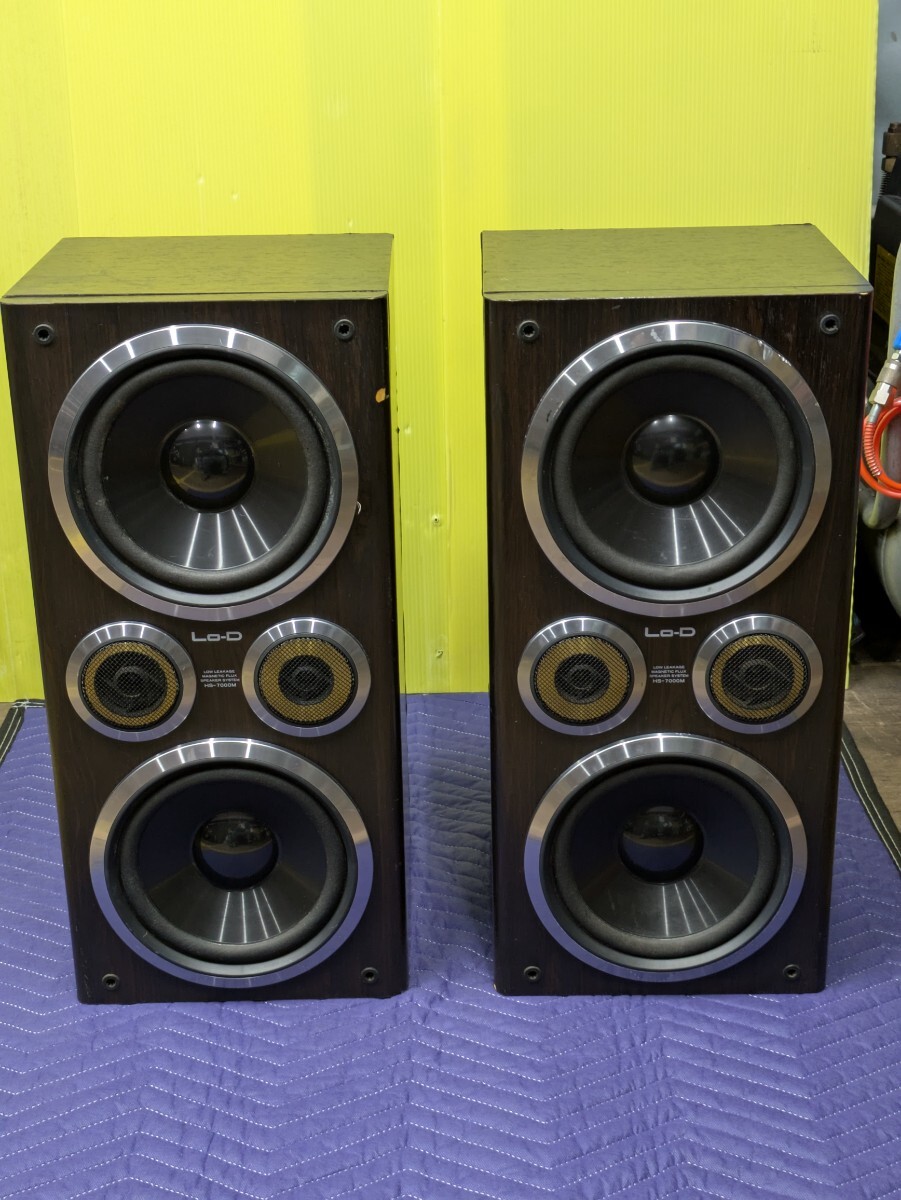 日立製作所 Lo-D スピーカーシステム HS-7000M 左右セット 難有 部品取り レストアベース 中古現状品 HITACHI ビンテージ MADE IN JAPAN