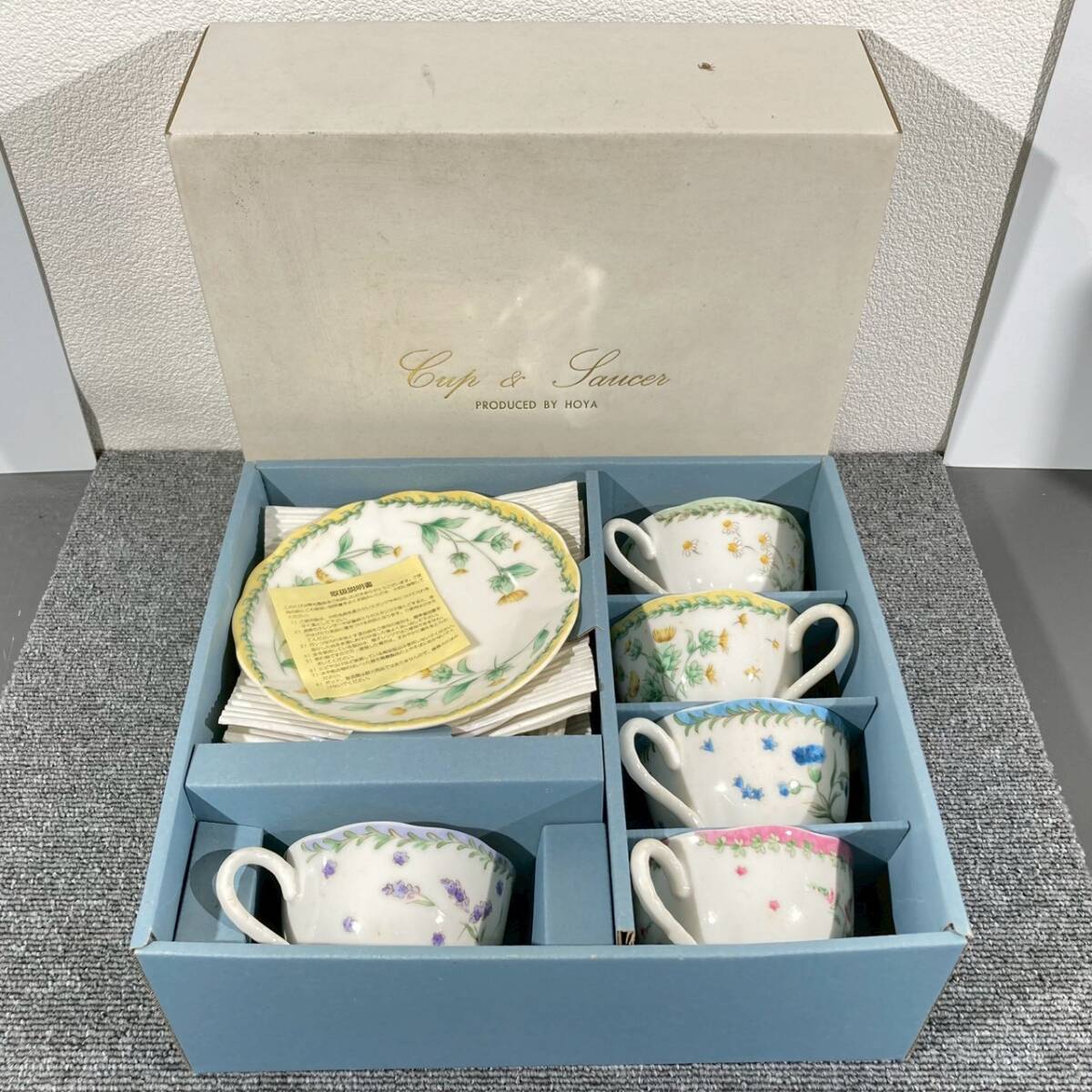 【あ352】PRODUCED BY HOYA カップ&ソーサ 5客セット 全体的に綺麗です