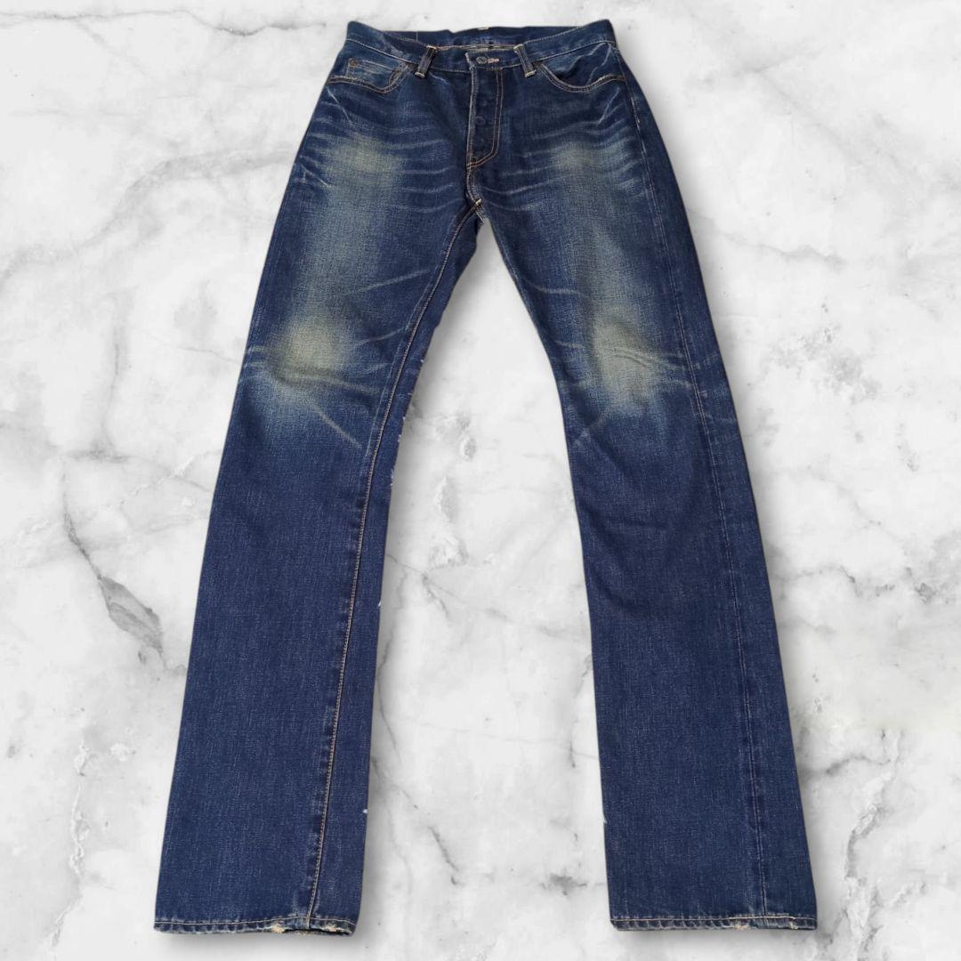 【FOB Factory】F1084/デニム/赤耳/セルビッジ/セルビッチ/ボタンフライ/Vステッチ/チェーンステッチ/鬼ヒゲ/ハチノス/フェード/Y2K