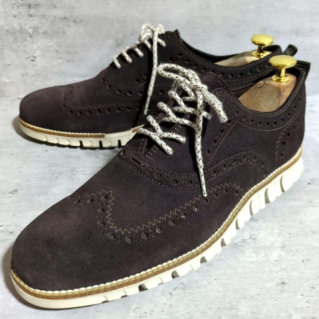 【COLE HAAN (コールハーン)】C24973/ゼログランド/オックスフォード/ウィングチップ/ドレスシューズ/スニーカー/スエード/革靴/濃茶色/7M