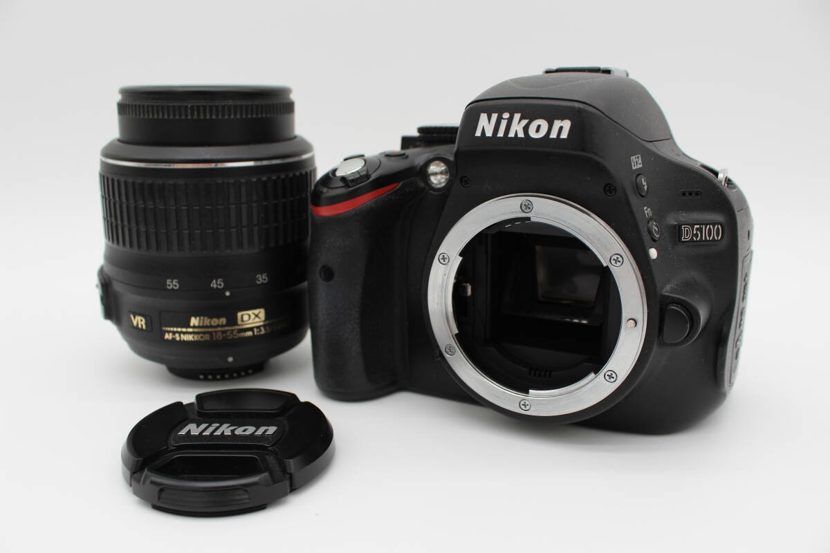 ★Nikon D5100 / AF-S NIKKOR 18-55mm F3.5-5.6 G DX VR キャップ付き ニコン レンズキット #198