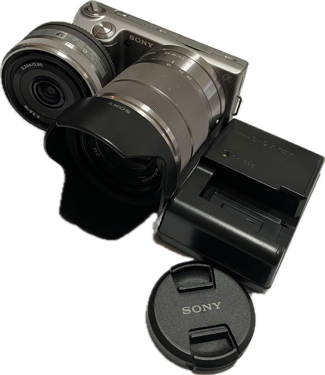 ★極上美品★ 充電器付 ダブルレンズキット SONY ソニー α NEX-5N E 18-55mm F3.5-5.6 OSS / 16mm F2.8 #28540231