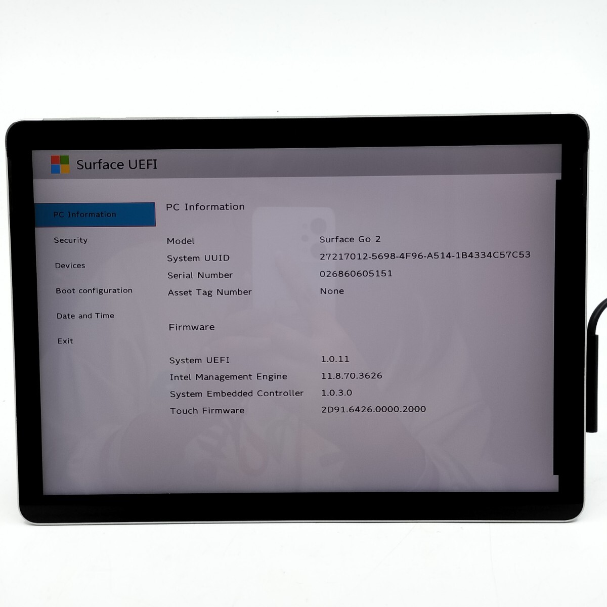 管理:SC-11696(200795)/Surface Go 2/Intel Core m3-8100Y @ 1.10GHz/SSD128GB/DDR8GB/ジャンク品