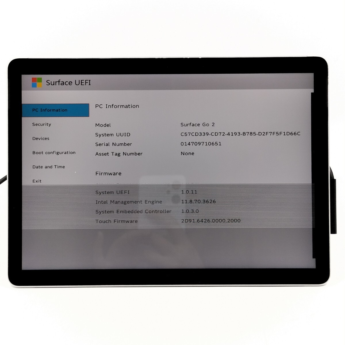 管理:YJ-11745(218739)/Surface Go 2/Intel Core m3-8100Y @ 1.10GHz/SSD128GB/DDR8GB/ジャンク品