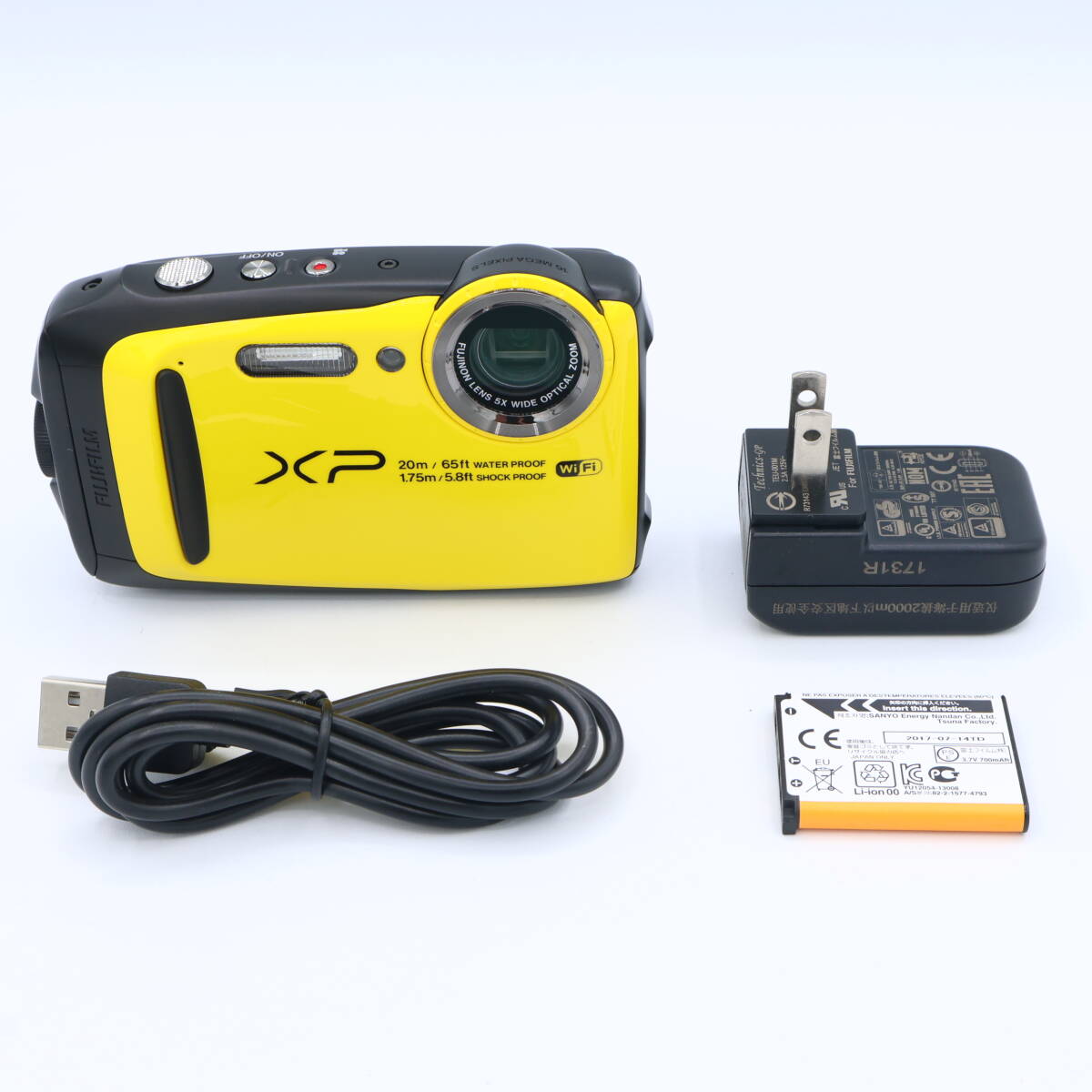 【美品】FUJIFILM　フジフイルム デジタルカメラ XP120 イエロー FX-XP120Y　#260325_7U005074