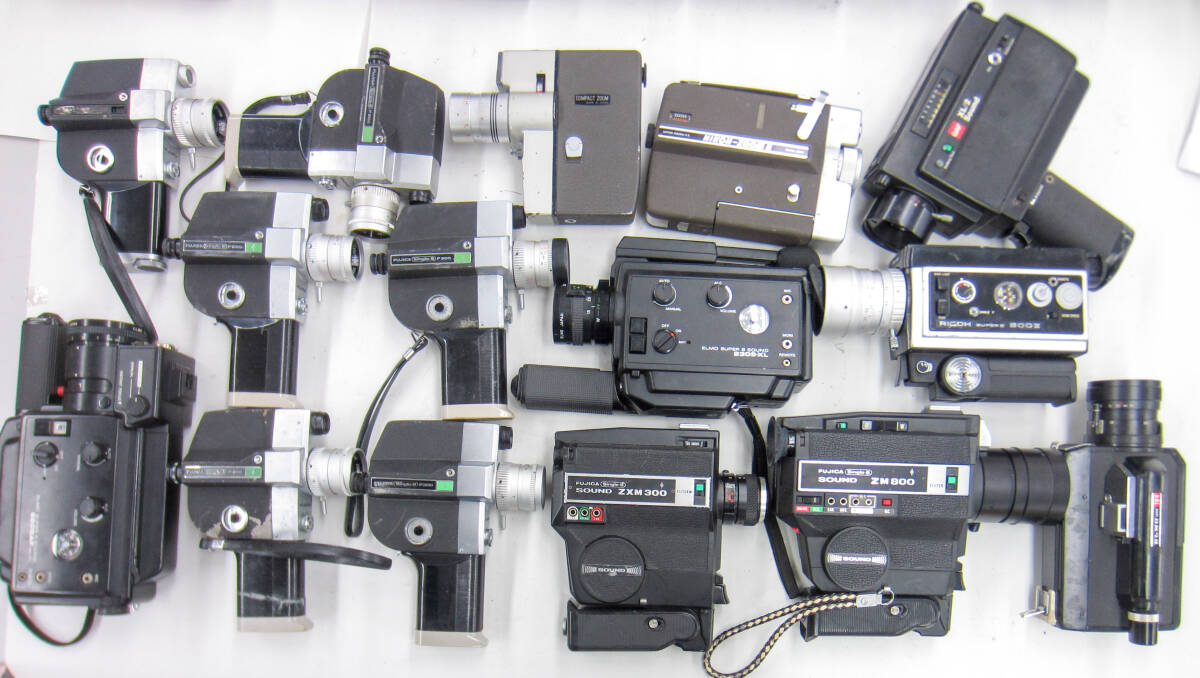 (6809K)ジャンク ELMO 230S-XL 2600AF SUPER104 FUJICA フジカ Single-8 P300 ZM800 ZXM300 RICOH SUPER8 800Z等 まとめて 大量セット15点 