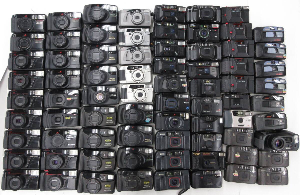 (6802N)ジャンク RICOHPENTAX MYPORT ZOOM 320PS LX-33sW DATE zoom-70 DATE zoom 105-R等リコーペンタックス まとめてセット 75台 