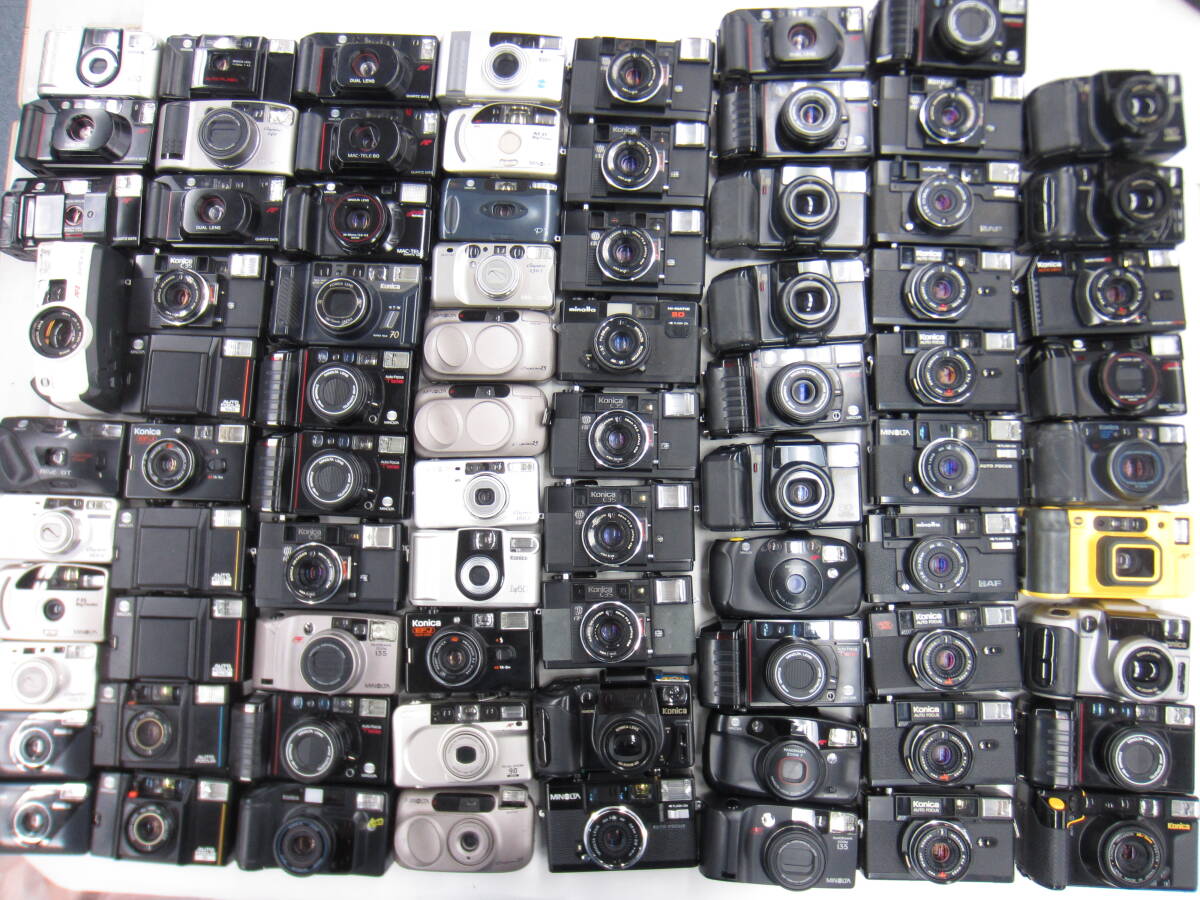 (6808K)ジャンクKonicaコニカ C35 AF Z-up 80SUPER ZOOM MINOLTA ミノルタ AF-Tele QD HI-MATIC AF MAC-DUAL QD等まとめて大量セット79点 