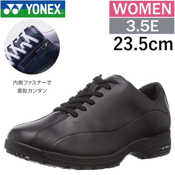 L21N ブラック 23.5cm ヨネックス パワークッション ウォーキングシューズ 女性用 レディース 靴 3.5E YONEX ファスナー SHWL21N