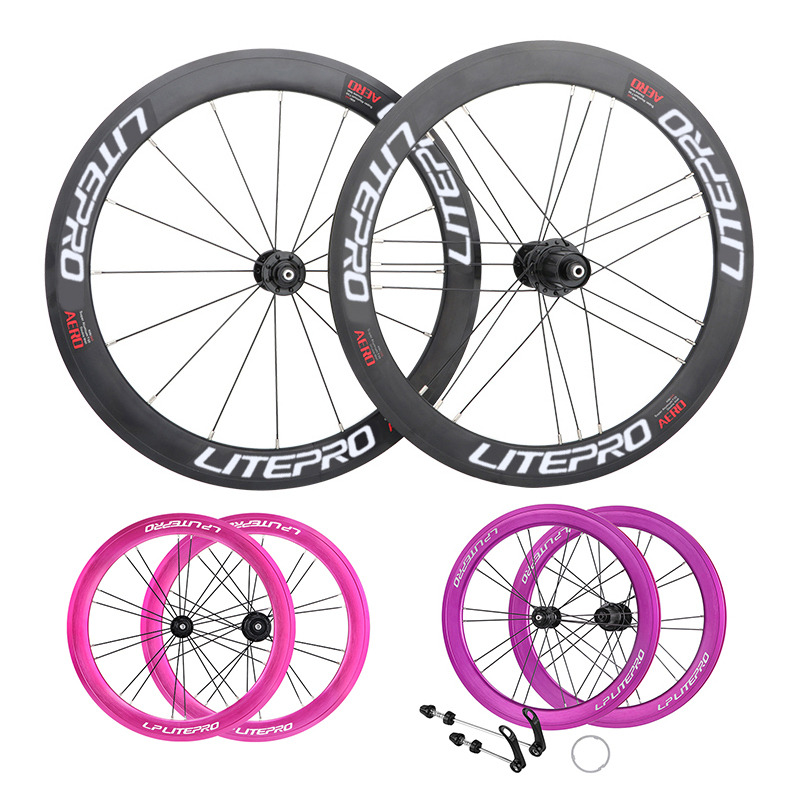 451 Vブレーキ 色指定可 Litepro 完組ホイール 前後セット クィックリリース 20インチ 折りたたみ自転車/ミニベロ