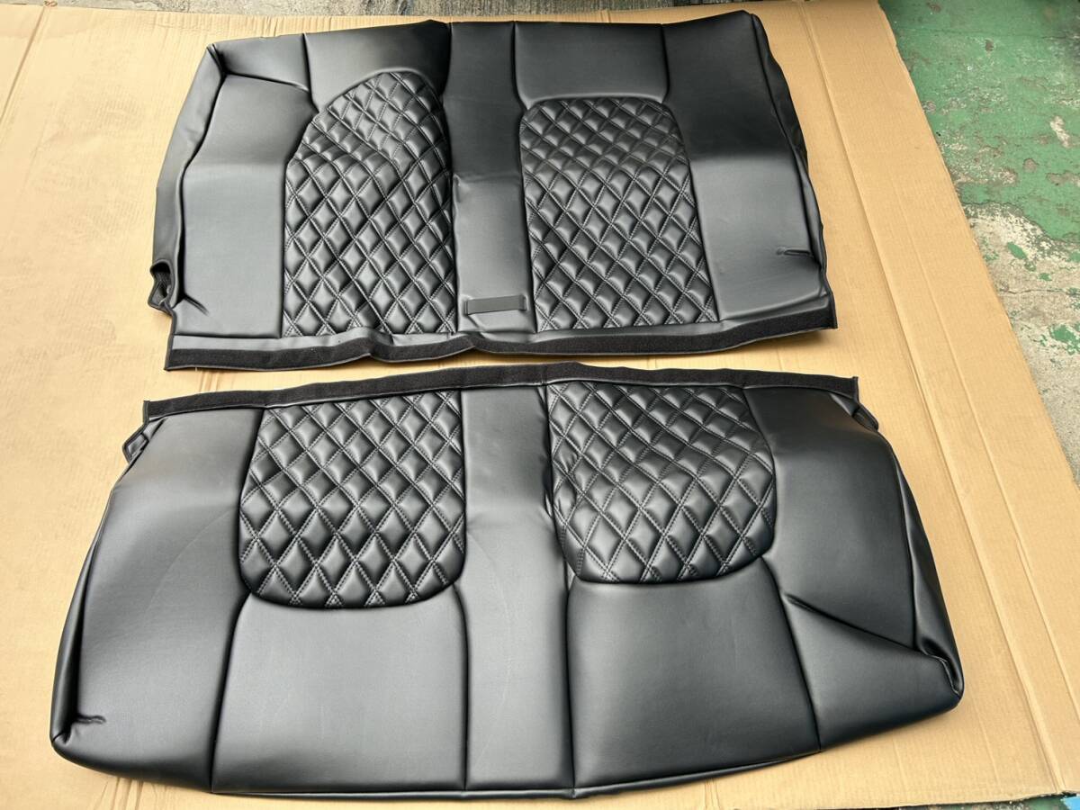 Z375/未使用 ハイエース シートカバー 後席用 PVC レザー ブラック