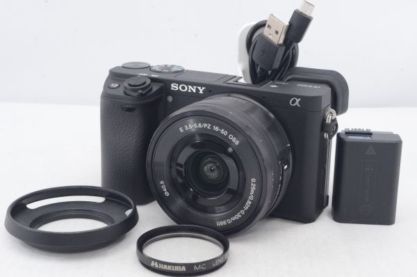 良品★SONY ソニー α6400 レンズキット ブラック ILCE-6400L B E PZ 16-50m 付属 2420万画素 APS-C ミラーレス一眼カメラ R4893