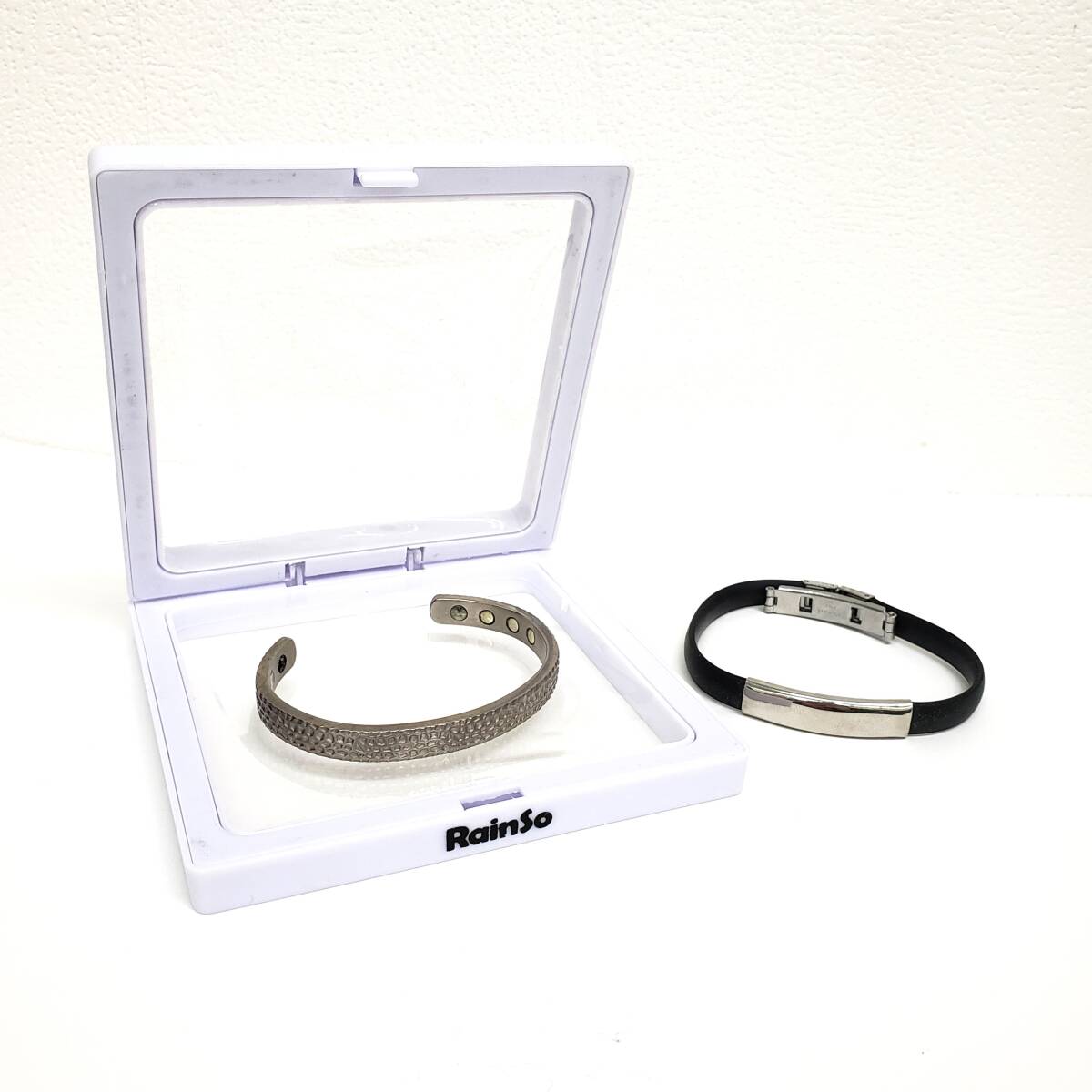 ｗ◎Rainso　ブレスレット　磁気　2点セット　WELMAG　STAILESS STEEL