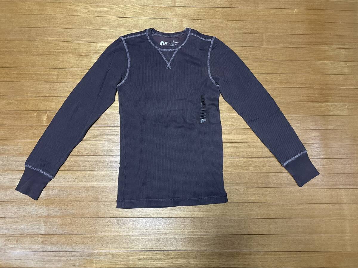 2007年製　GAP　サーマルTシャツ　XS　茶　未使用