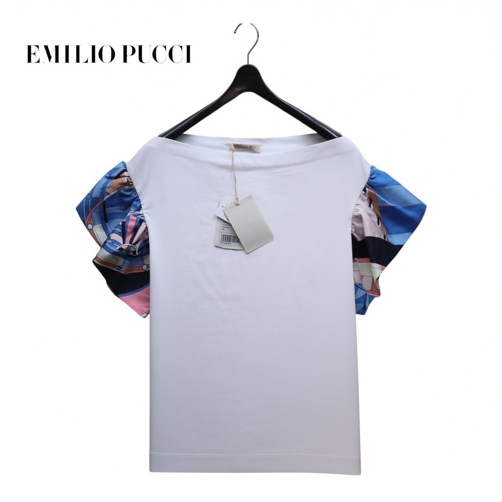 新品タグ付き★エミリオプッチ EMILIO PUCCI★Italy製★シルク袖 トップス sizeS/M相当 ★未使用
