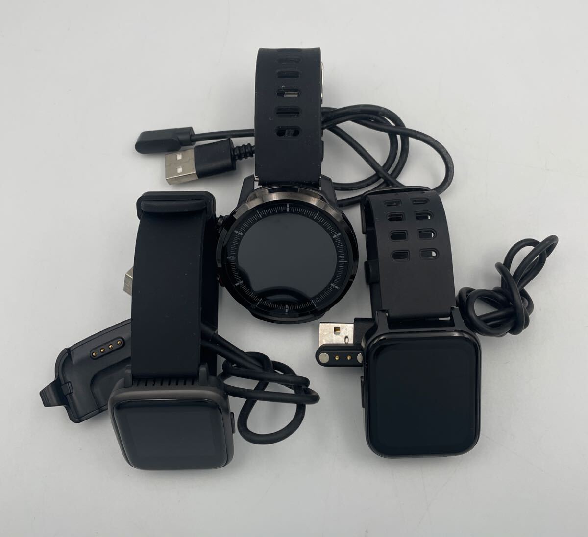 KH3581A192 スマートウォッチ3点おまとめ 通電タッチ動作など確認済みです。充電ケーブル付き 箱無し 現状品