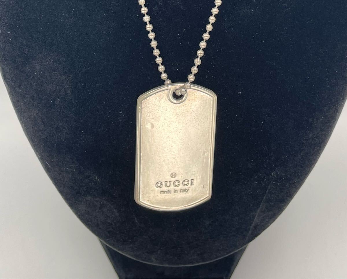 FY34813000A195 GUCCI グッチ ドックタグ SV925 925刻印あり SV silverシルバー トップス重さ約16.47g チェーン約9.79g ネックレス 現状品